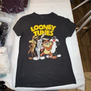 Looney Tunes Graphic Tee Bugs Bunny Taz Sylvester Black Men’s Tee Size M